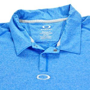 Men's Oakley Hydrolix Polo Shirt Size XL Blue Athletic Pullover Moisture Wicking